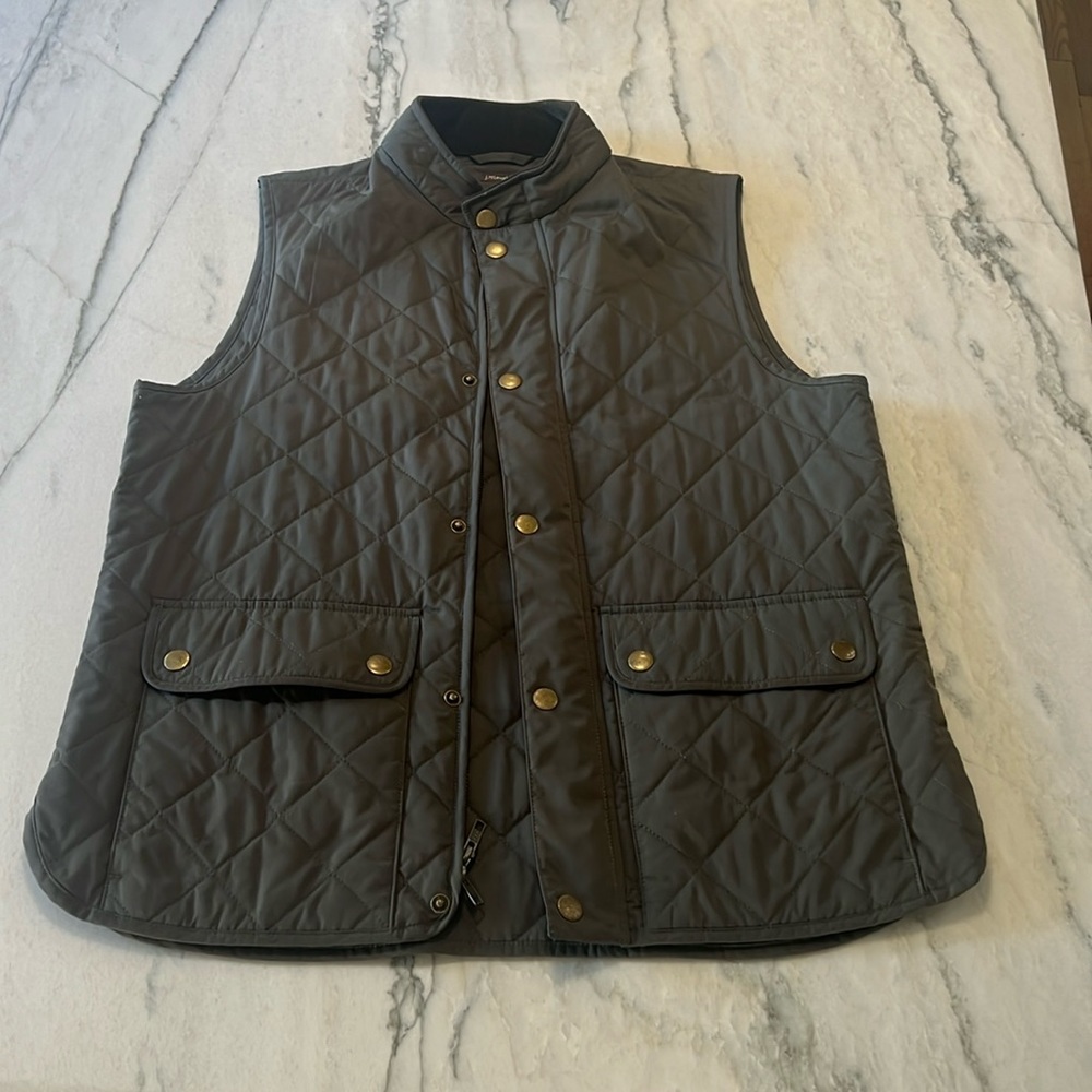 J. McLaughlin Men’s Quilted Vest, Large (Green) *never worn*